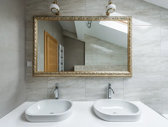 Interior of a luxury bathroom in loft apartment